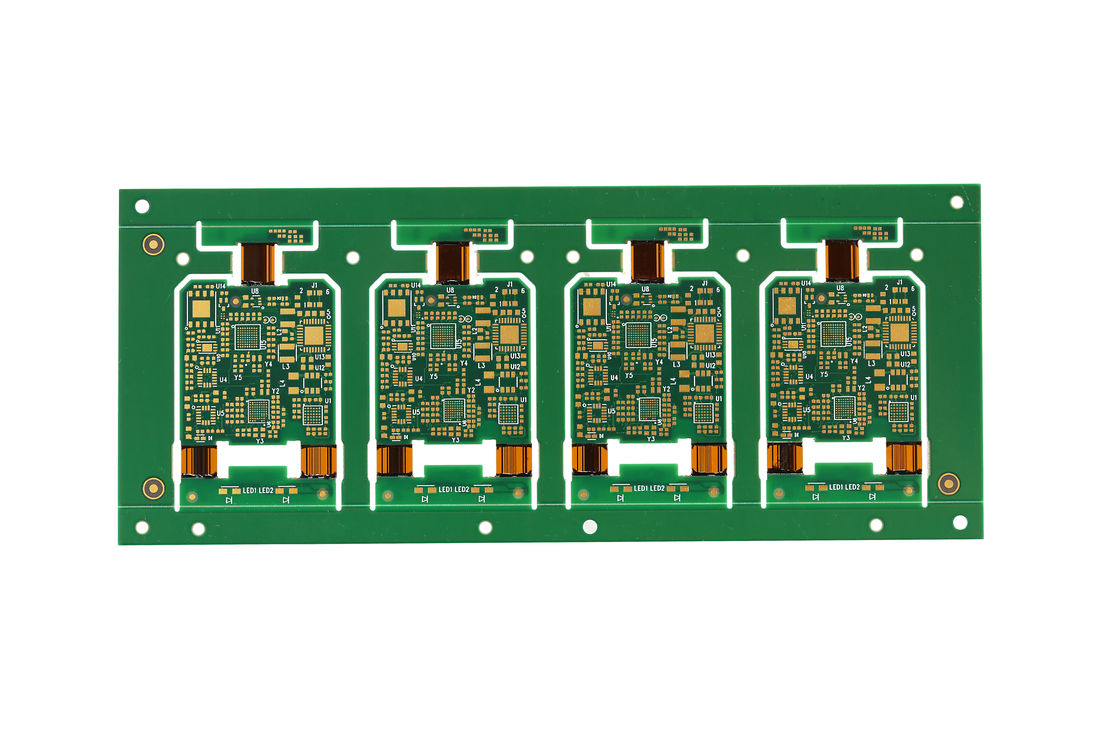 Placas de circuito rígido flexível 4L Tratamento de Enig 0,1 mm Radia de curvatura de traço 0,5-10 mm