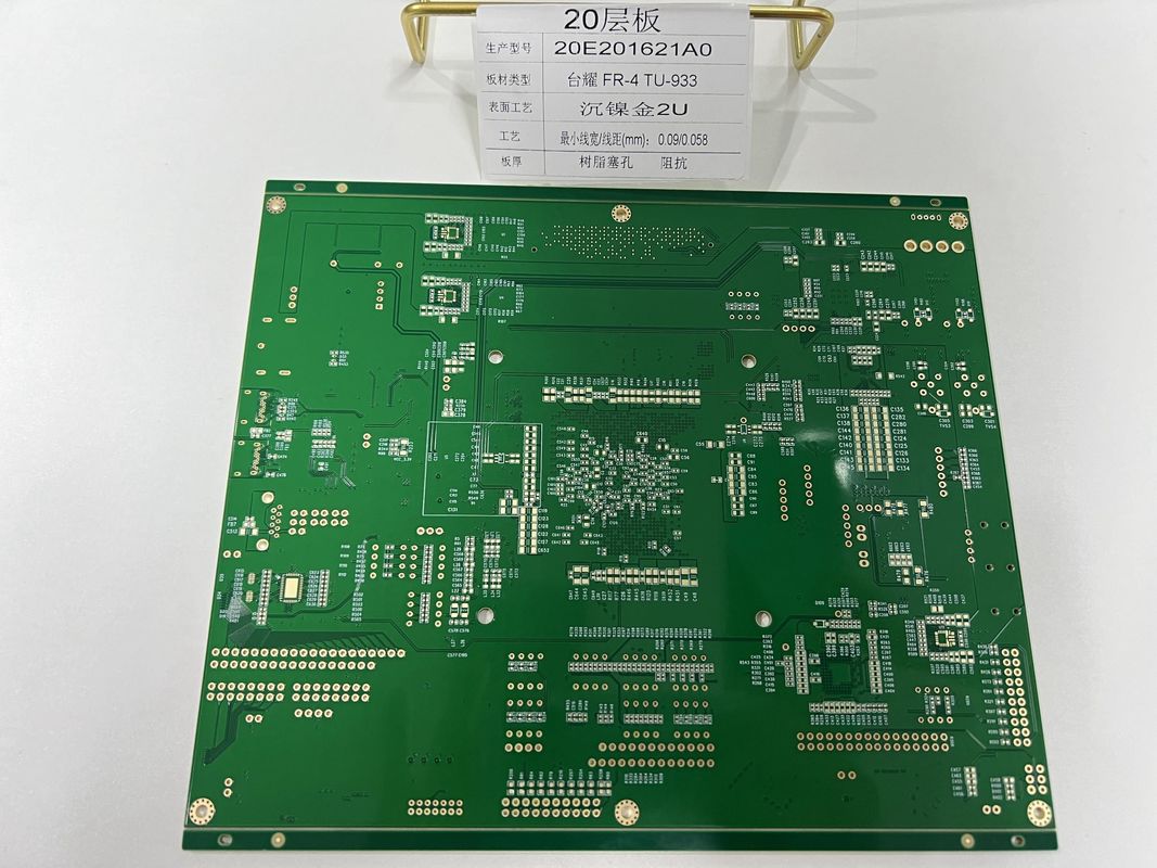 6-32 camada HDI PCB Fabricação com 0,25 mm BGA e meio buraco para tomada de lâmpada 20 camadas Tuc TU-933 PCB de alta velocidade
