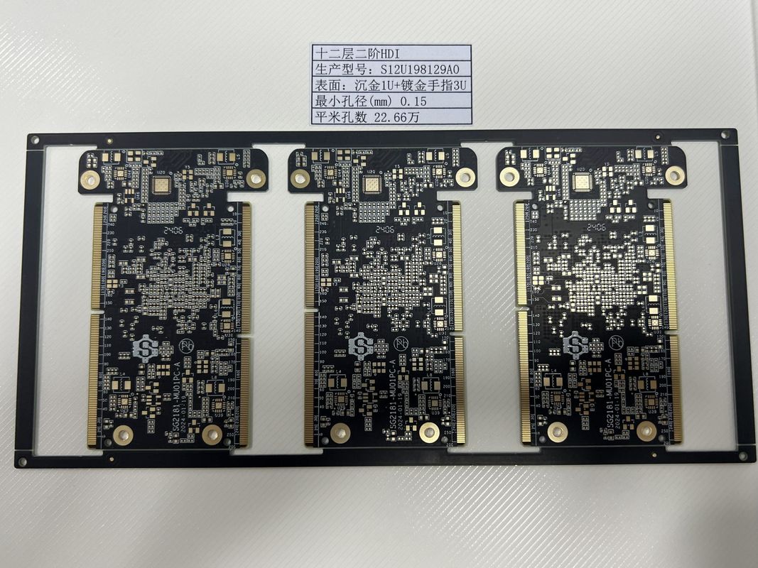 Espessura 0,4-3,2 mm HDI PCB Board 6-32L Controle de impedância 100% E Testes