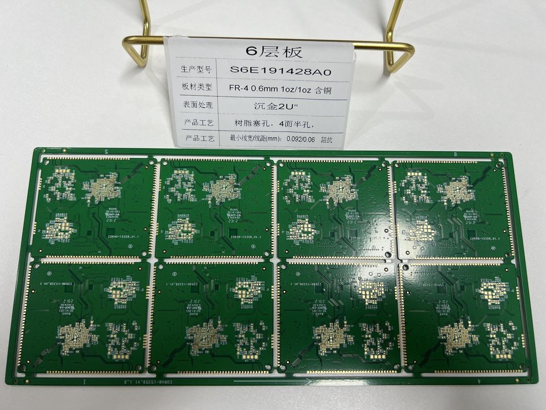 Placa de PCB HDI durável 6-32 camadas HDI Quatro lados Meio buracos Laser Tamanho do buraco 0,075Mm