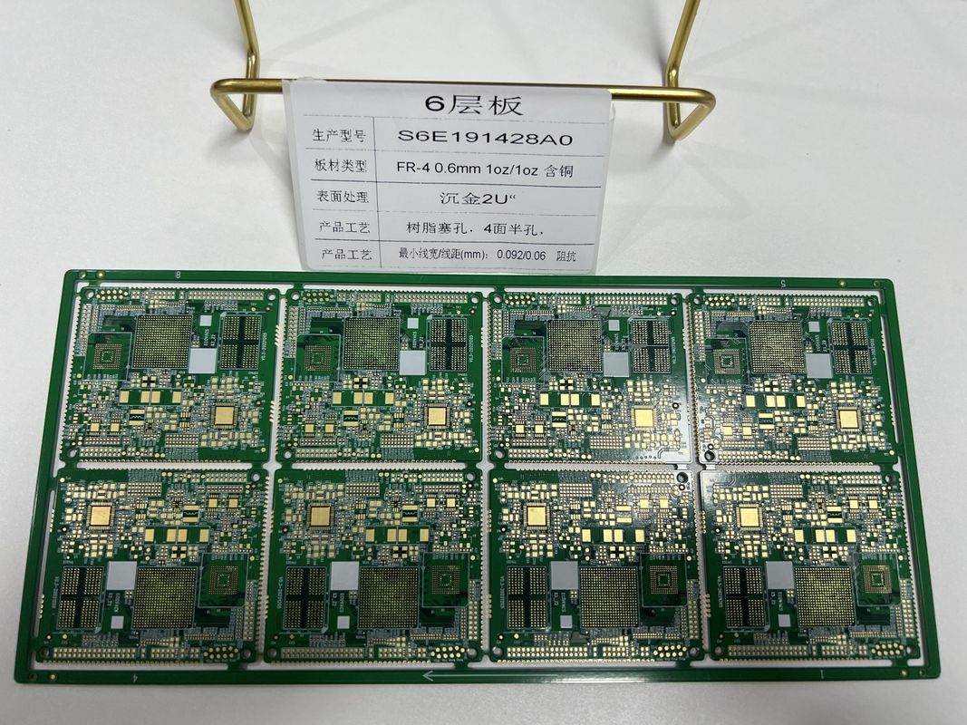 6 camadas Soquete da lâmpada HDI Pcb rígido flexível Meio buraco 3/3Mil Controle de impedância