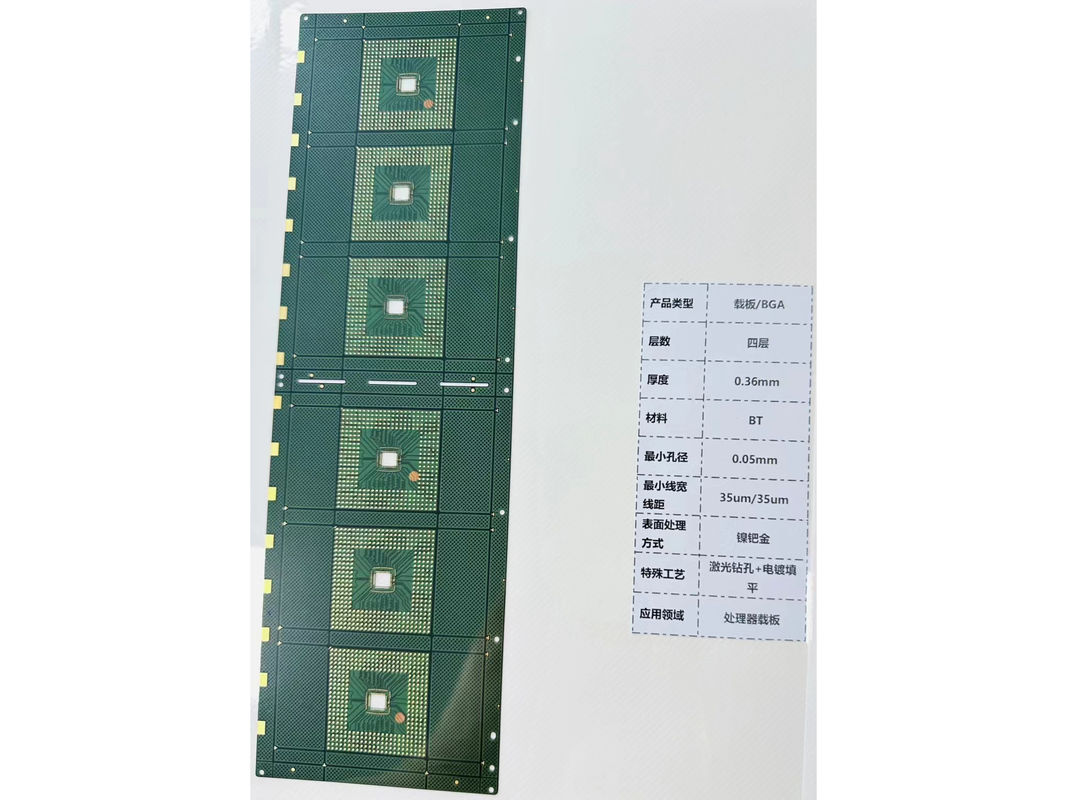 Vermelho ENIG Superfície de acabamento de substrato de IC cerâmico PCB duplo com camadas com traço de 0,1 mm