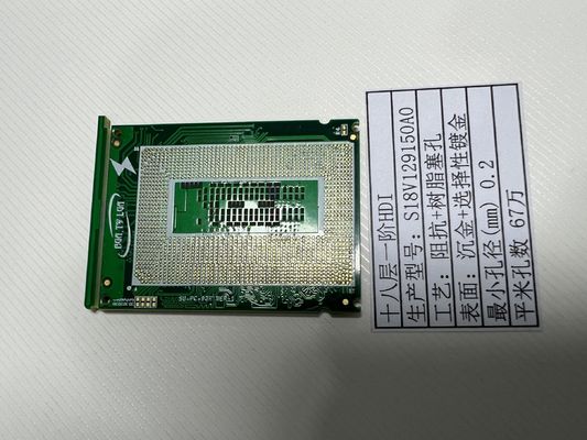 18 camadas Alta densidade Interconector PCB de alta velocidade dentro de 10 1 Aspect Ratio vipppo ENIG + flash Ouro